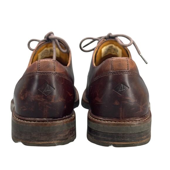 Sperry Gold Cup Elite Algonquin Brown Leather Waterproof Boat Oxford Shoe Men 10 - Picture 4 of 8